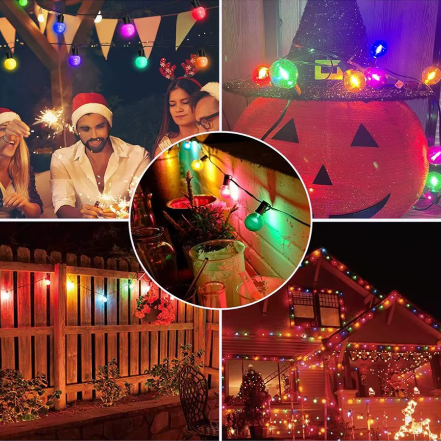 Topdii Festoon G40 LED Globus-Lichterkette RGB Mehrfarbig für Außenbereich und Garten - Bild 3