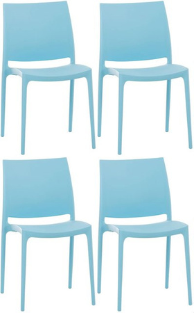 CLP 4er Set Maya Stapelstühle wetterbeständig Blau bis 130 kg belastbar