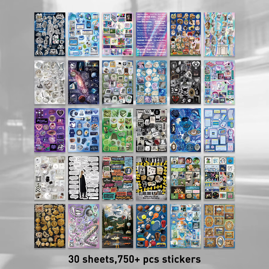 Geometrie-Serie Stickerbuch mit über 750 bunten Aufklebern, 30 Blätter für DIY Planer, Junk Journals und Scrapbooking, Multicolor - Bild 5