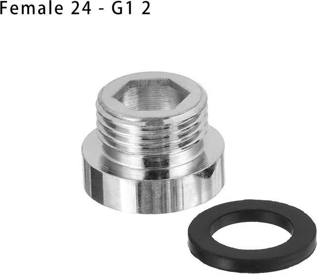 DYSkunbao Belüfter-Adapter aus Messing in Chrom, Wasserspar-Adapter mit Außengewinde für Küchenarmaturen und Wasserhähne, Anschluss G1 2, Farbe: Silber - Bild 1