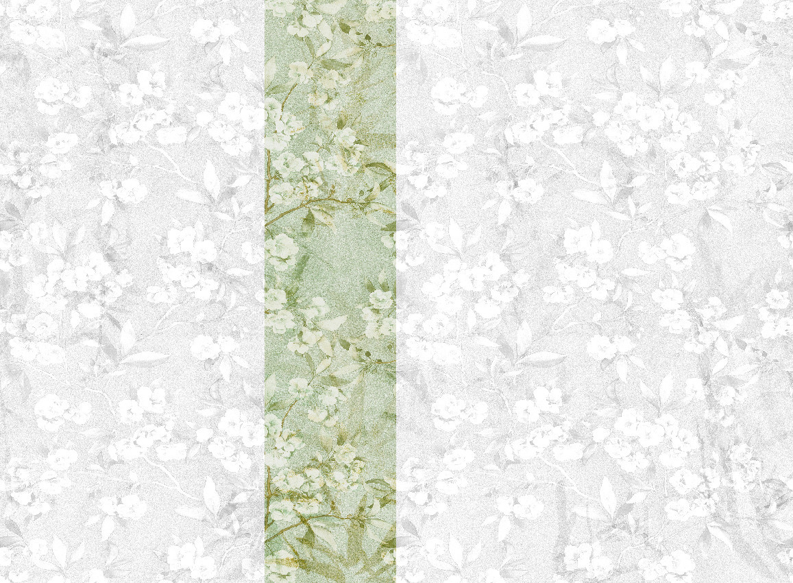 Jannelli & Volpi Mural Momo Green Panel 3 Florales Vinyl Wandpaneel in Grün - Bild 1