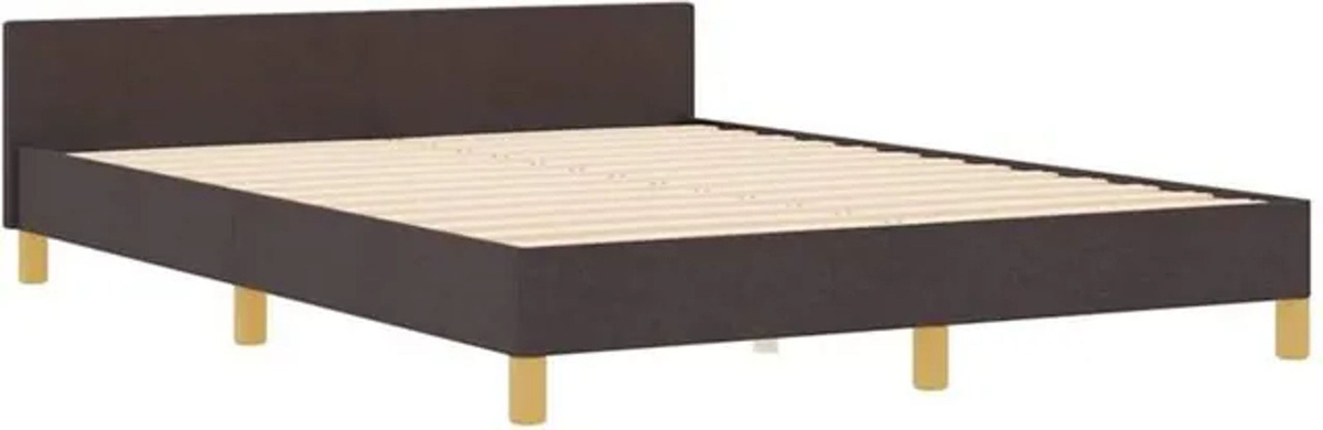 Modernes Polsterbett mit Kopfteil von vidaXL in Braun, Stoff, B/T/H: 140 x 200 cm - Bild 1