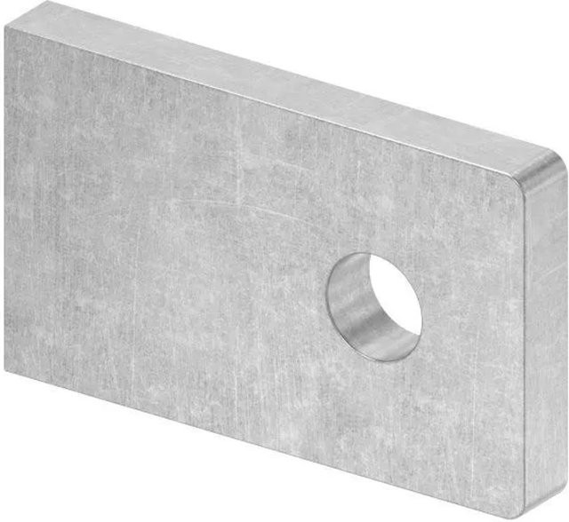 FeNau Anschweißlasche aus Stahl S235JR Roh, Farbe Silber, B/H/T: 50 x 30 x 6 mm mit Rundloch Ø 9 mm - Bild 1