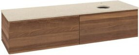 V&B Waschtischunterschrank Antao ohne Frontstruktur, Wandhängend, Farbe: Botti, Braun, B/T: 160 x 50 cm - Bild 1