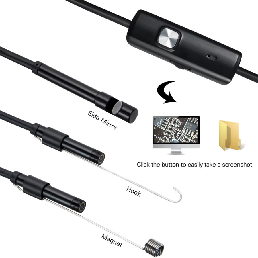 Meseelong Endoskopkamera mit USB-C-Anschluss für iPhone und Android, wasserdicht mit 8 LEDs, Farbe: Schwarz - Bild 3