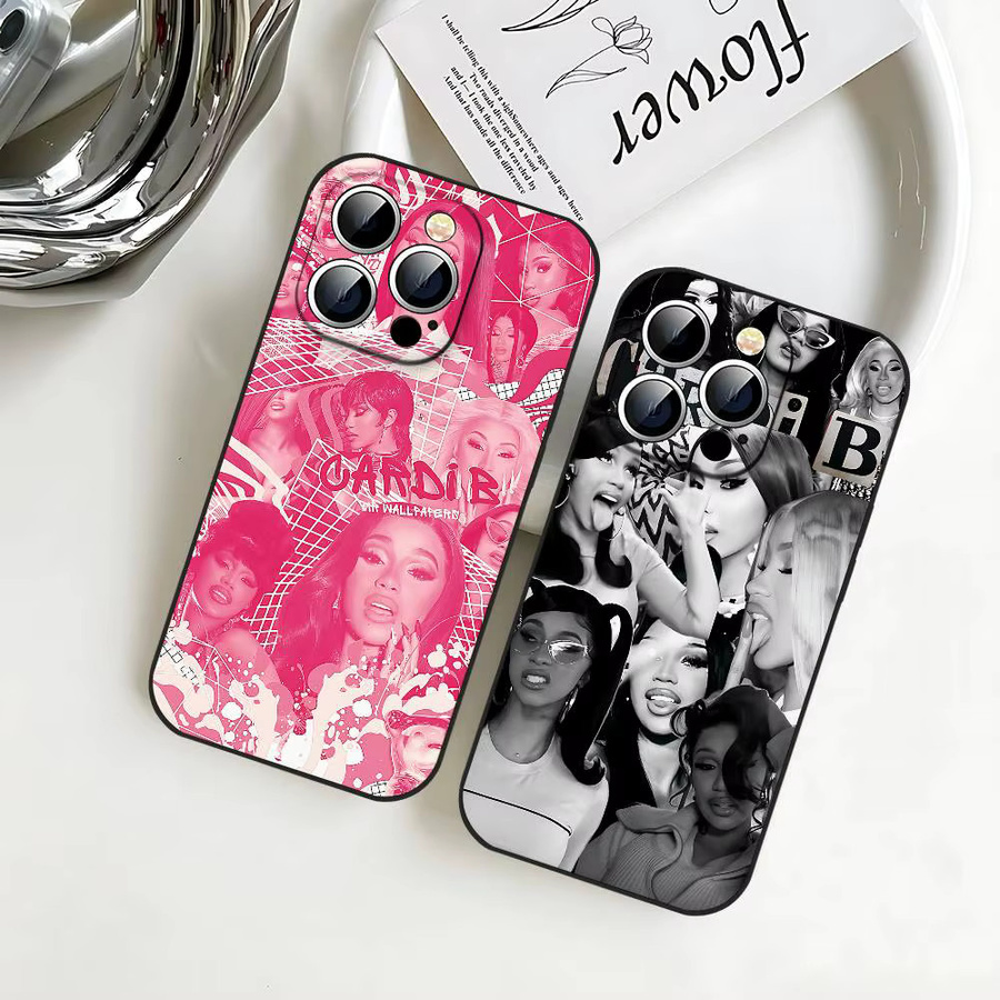 Mesuca C-Cardi B Handyhülle für iPhone 11 bis 17 Pro Max Mini Soft Cover in Schwarz - Bild 2