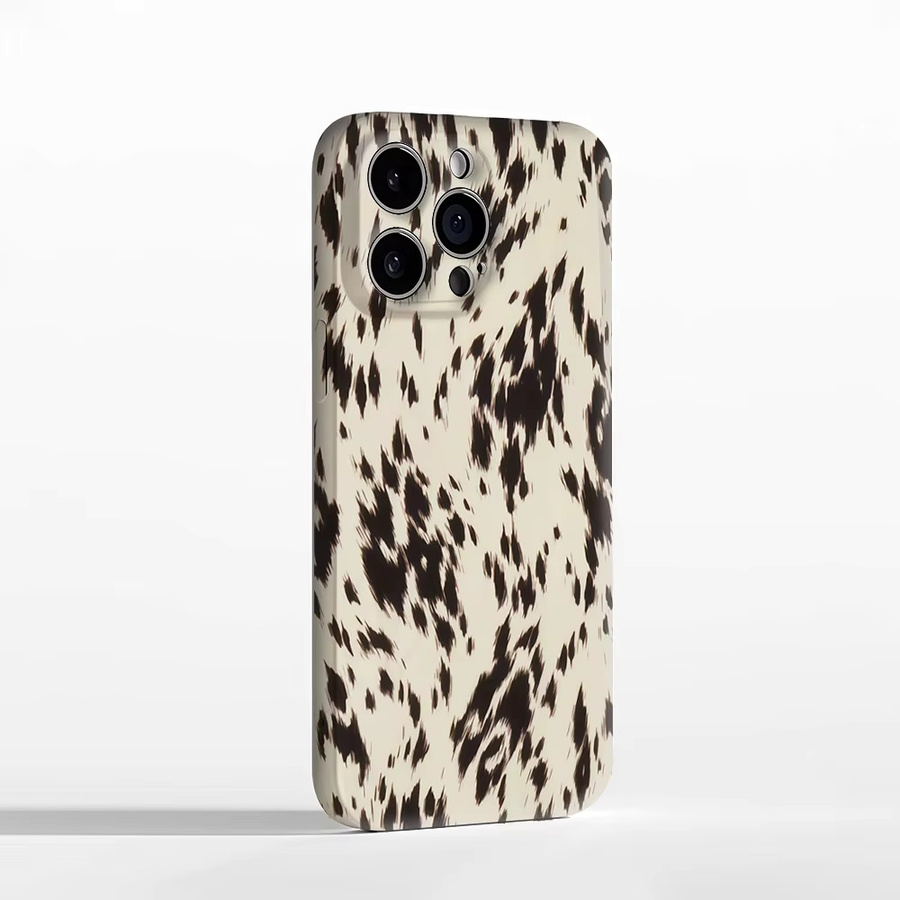 Handyhülle mit schwarz-creme gesprenkeltem Muster für Apple iPhone 17 16 15 14 13 12 Pro Max Plus mit doppelschichtiger Rückseite - Bild 2