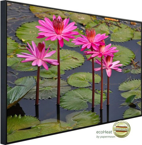 papermoon Infrarotheizung EcoHeat Rosa Lotus mit Matt-Effekt in Bunt, App-Steuerung und Überhitzungsschutz - Bild 1