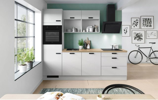 Impuls Küchen Küchenzeile IBZ42602A in Space Grey mit Eiche-Nachbildung, Breite: 260 cm - Bild 1