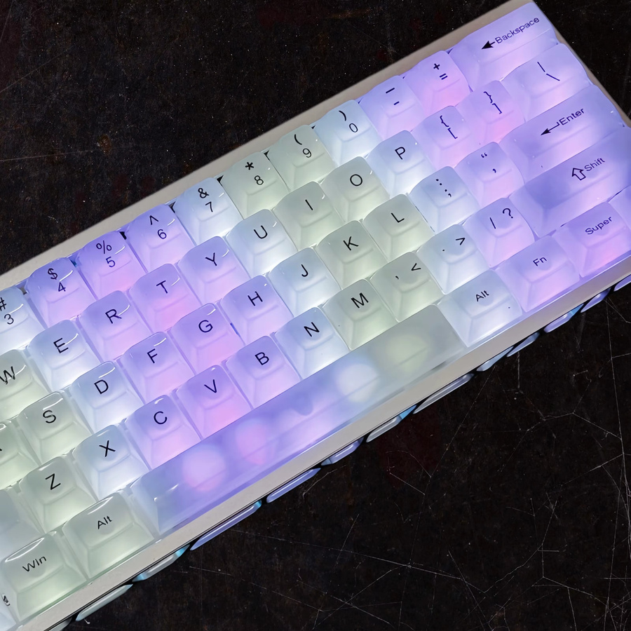 DIXSG Tastenkappen-Set aus mattiertem transluzentem PC in Weiß und Rot, 115 Tasten im OEM-Profil für Cherry und Gateron MX Schalter, ideal für deine Gaming-Tastatur - Bild 3