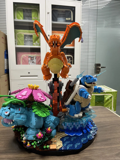 Potdemiel MOC-Bausteine Elfenfiguren mit Frosch, Feuerdrache und Wasserschildkröte, Bunt / Mehrfarbig - Bild 1