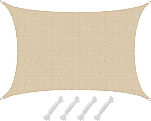 AMANKA HDPE Sonnensegel Rechteckig Beige B: 6 m, T: 4 m - Bild 1
