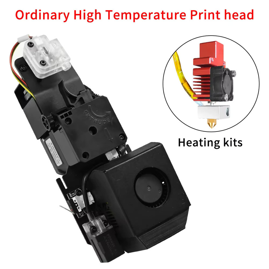 ULTRABOT Hochtemperatur-Hotend-Kit X5SA 500 PRO Serie Direktes Extruder-Upgrade-Kit für FDM 3D-Drucker in Schwarz - Bild 2