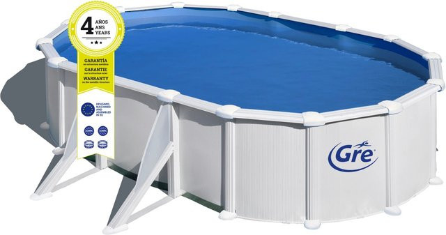 Gre Atlantis Ovalpool aus Stahlwand in Weiß mit Maßen B: 500 cm, T: 300 cm, H: 132 cm - Bild 1