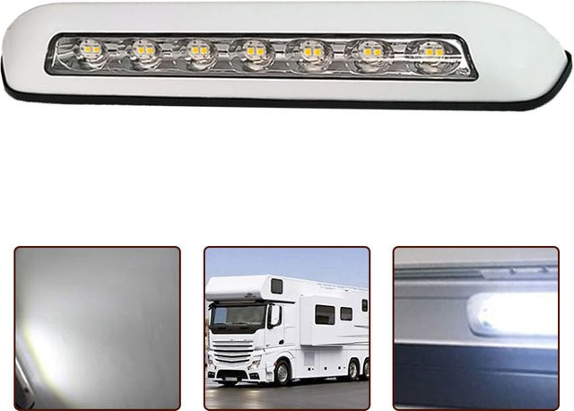 SUITU LED Außenleuchte IP67 wasserdicht für Caravan und Anhänger, weiße SMD Lichtleiste für Markise, Veranda oder Innenwand, 12V/24V - Bild 1