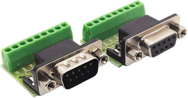 JCD DB9 Stecker und Buchse Adapter Set mit Schraubterminal für RS232 und RS485 9-Pin Umwandlung - Bild 1