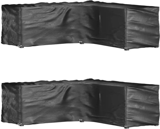 vidaXL Gartenmöbel-Abdeckungen in L-Form, 2 Stück mit 16 Ösen, H x B x T: 90 x 285 x 285 cm - Bild 1