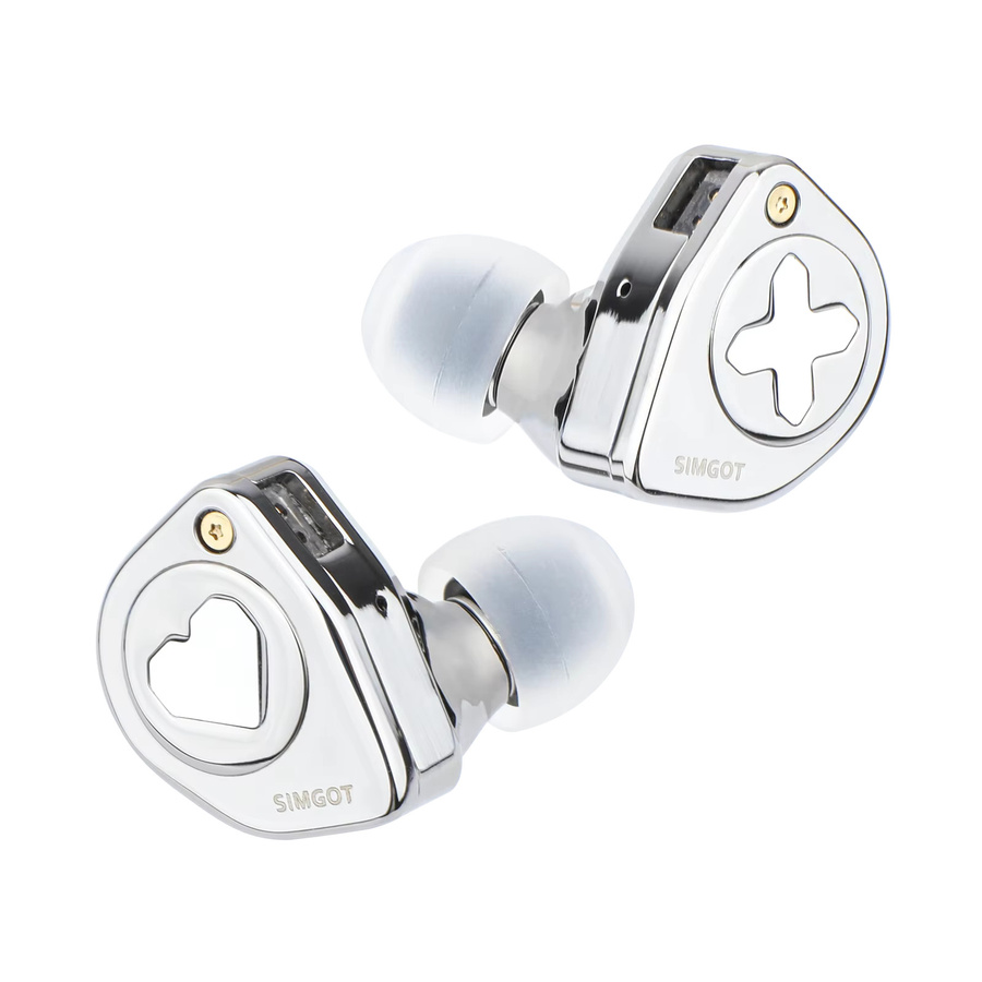 Simgot EW300 IEM HIFI-In-Ear-Kopfhörer mit Hybrid-Treiber-System aus 1DD, 1 Planar und 1 PZT sowie abnehmbaren Düsen und silbernem OFC-Kabel - Bild 2