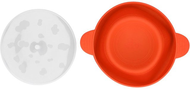 Faltbarer Mikrowellen-Popcorn-Popper aus Silikon von mfySpace in Orange mit Deckelgriff und lebensmittelechtem Design - Bild 1