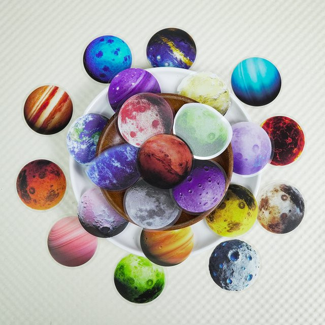 Space Planet Serie bunte PET-klare Aufkleber für Laptop, Notebook und Telefon, Multicolor, 56 Stück - Bild 1
