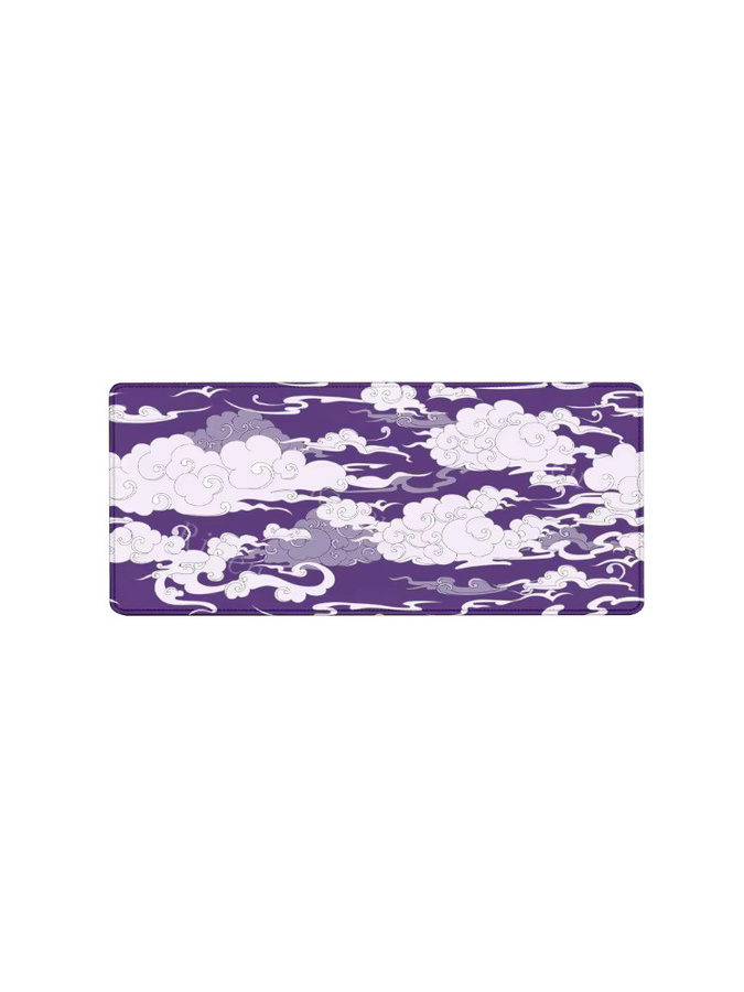 Riccu XXL-Mauspad Cloud-Design in Purple, rutschfeste Schreibtischunterlage aus Naturkautschuk mit HD-Druck, B/T: 90 x 40 cm - Bild 5