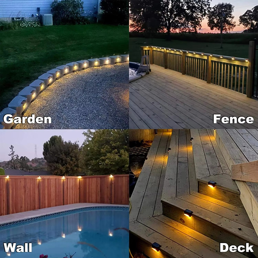 Solar Deck Licht Set IP65 Wasserdicht für Garten Terrasse und Treppen in Warmweiß - Bild 5