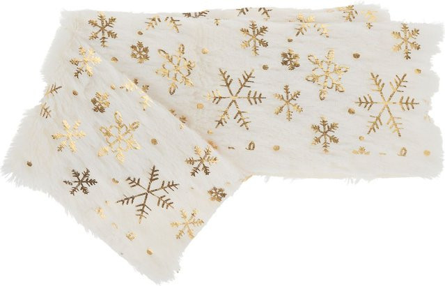 VBS Kunstfellband Schneeflocken aus Polyester in Weiß, Gold und Beige, Länge: 150 cm - Bild 1