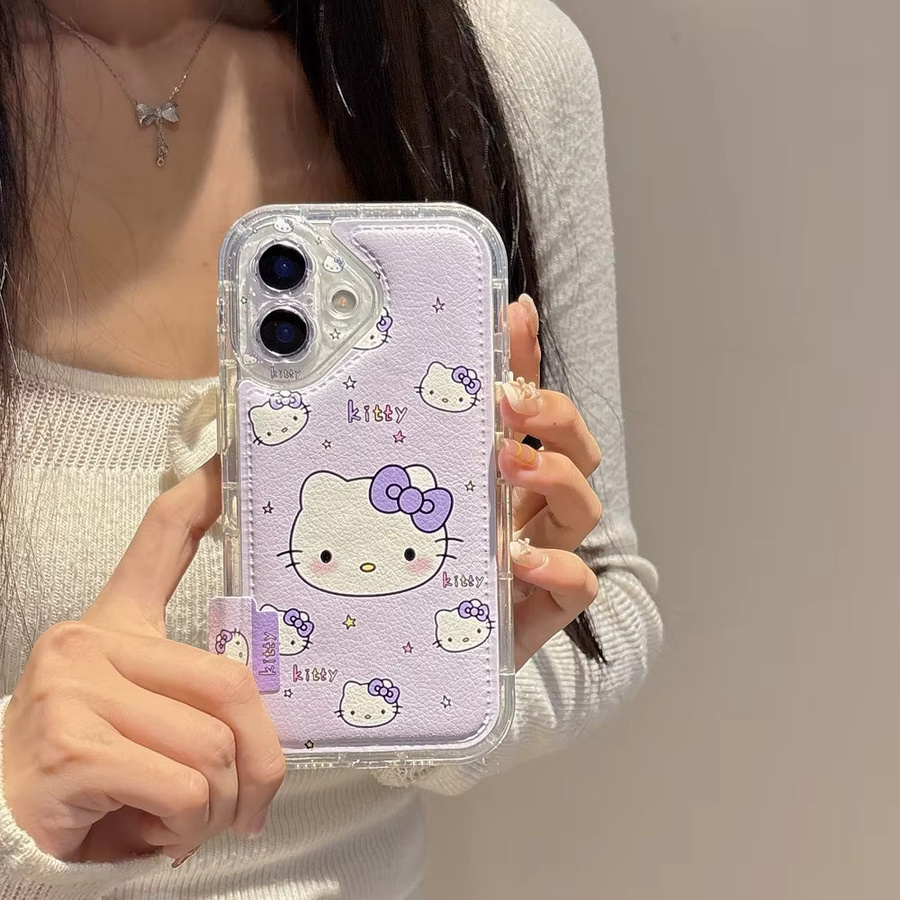 Sanrio Hello Kitty Handyhülle mit Schleife für Apple iPhone 17 16 15 14 13 Pro Max, Stoßfeste weiche TPU-Hülle im Koreanischen Mode-Stil - Bild 3