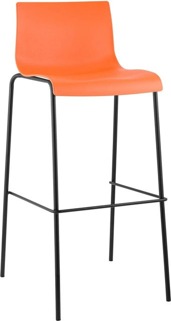 DELUKE Barhocker TENAR Barstuhl mit Lehne aus Kunststoff in Orange und Schwarz, B/T/H: 43 x 48 x 100 cm - Bild 1