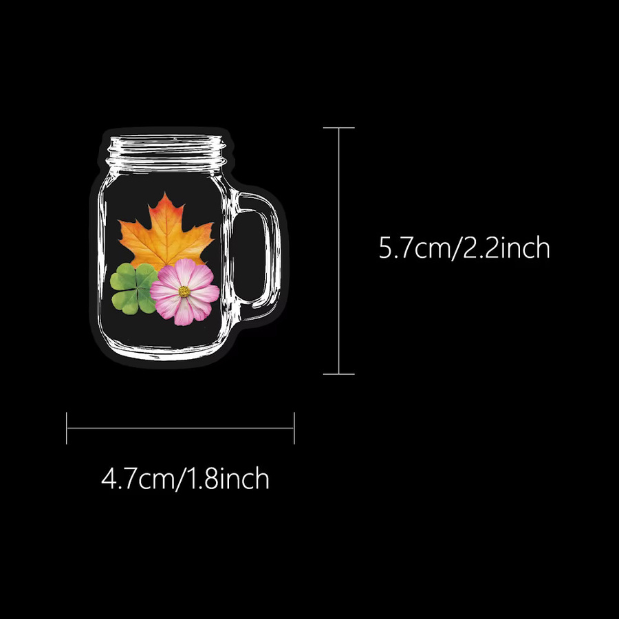 50 Stück YIIMANNER Cartoon Flaschen Blumen Aufkleber aus PET in Multicolour zum Dekorieren von Wasserflaschen und Schreibwaren - Bild 2