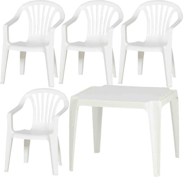 ProGarden Kindermöbel-Set aus Kunststoff in Weiß, B/H/L: 38 x 53 x 43 cm - Bild 1