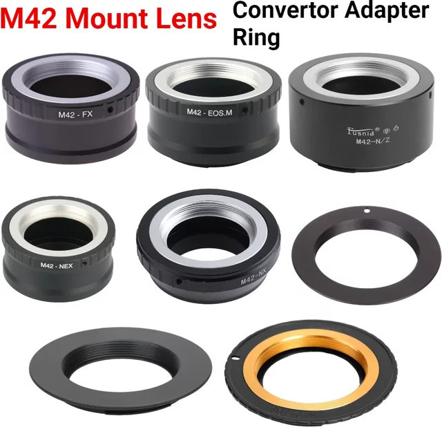 M42 Objektiv Adapter Ring für Canon EF-M, EOS, Fujifilm X, Nikon Z und Sony NEX in Schwarz - Bild 1