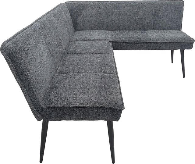 HTI-Living Eckbank Mesilla in Anthrazit mit Chenille-Bezug, kurzer Schenkel rechts, B/T/H: 195 x 154 cm - Bild 1