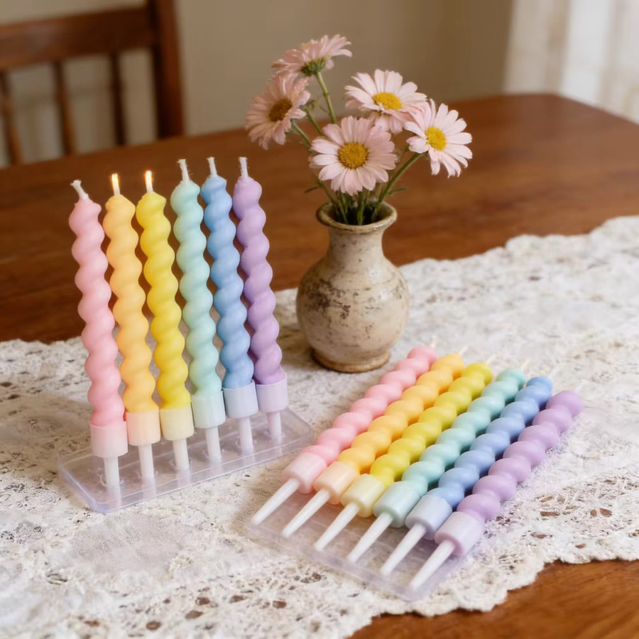 Bunte Spirale Geburtstagskerzen für Kuchen und Hochzeitsfeiern, Mehrfarbig - Bild 2