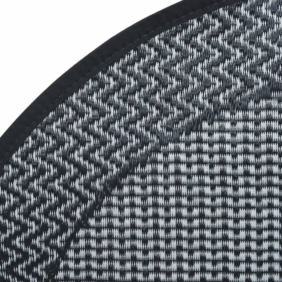 vidaXL Outdoor-Teppich ARAKIL in Grau, rund, Ø 120 cm, UV-beständig und wendbar mit Jacquard-Muster aus Polypropylen - Bild 3