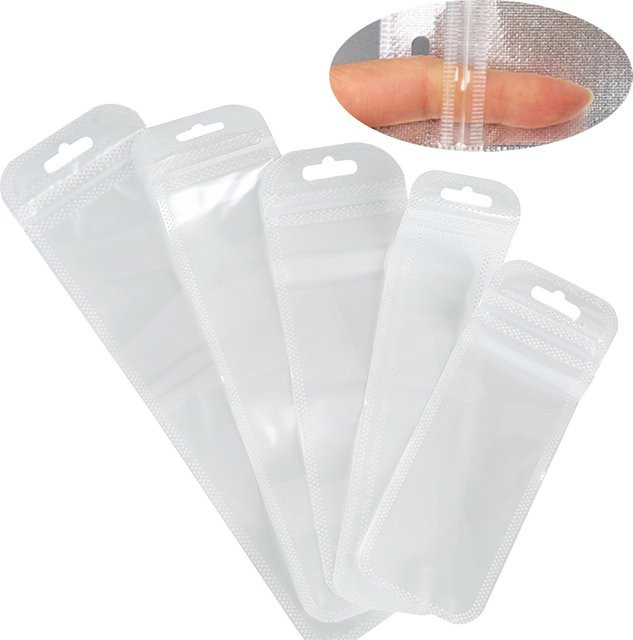 Aclovex 30 Stück transparente Druckverschlussbeutel aus Kunststoff mit Loch für Schmuckverpackung und Display - Bild 1