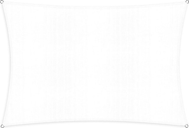 Lumaland Sonnensegel Rechteck aus HDPE in Weiß mit Befestigungsseilen, B x T: 2 x 3 m - Bild 1