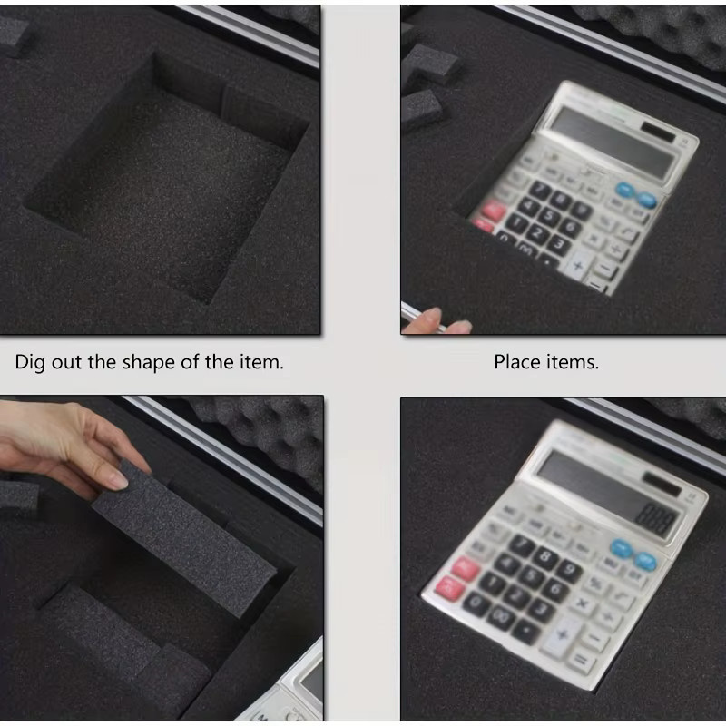 HILEBACK Tragbarer Aufbewahrungskoffer aus Aluminiumlegierung in Weiß mit Schwamm für Sicherheitsausrüstung und Präzisionsinstrumente, B/T/H: 35,0 x 25,0 x 11,0 cm - Bild 4
