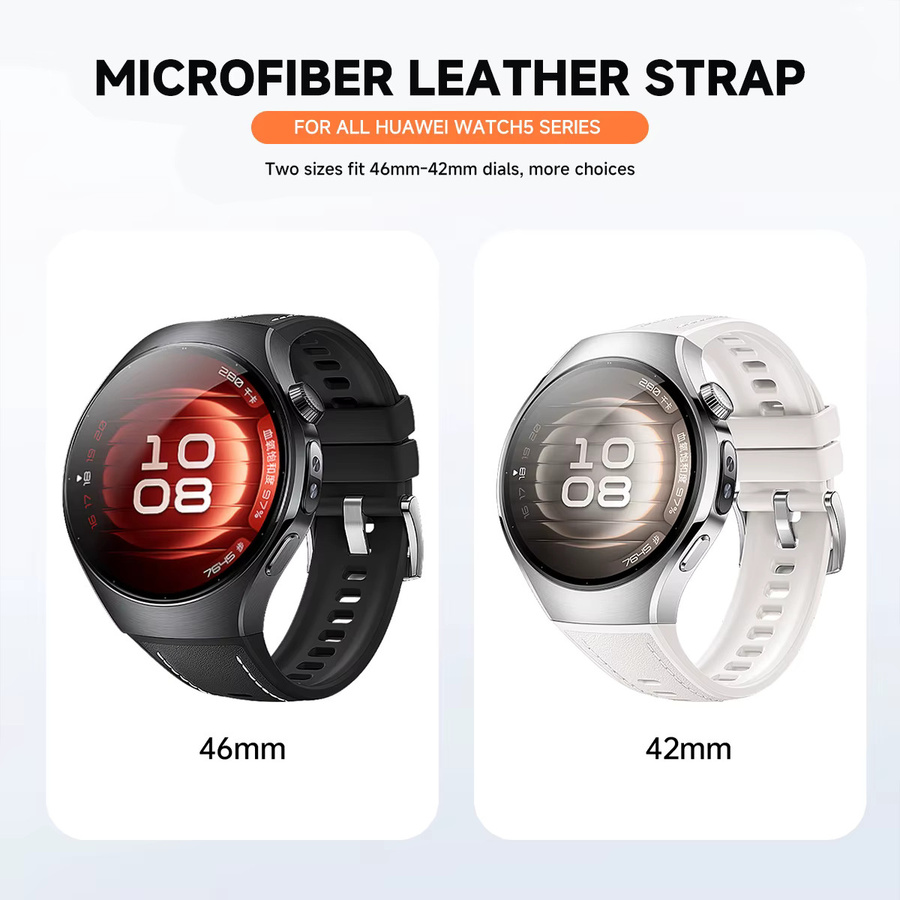 CHIICSMART Uhrenarmband Leder, Schwarz, Unisex - Bild 5