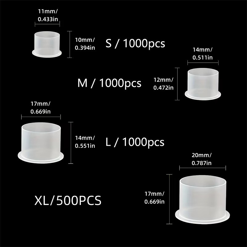 JC TATTOO Einweg Tattoo Ink Cups, Transparent - Bild 2