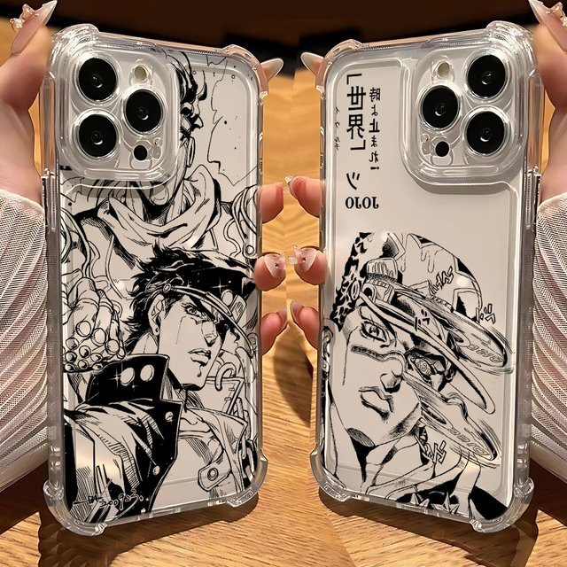 Schwarze Anime JoJo's Bizarre Adventure Handyhülle für Samsung Galaxy A-Serie (A13, A23, A24, A25, A26, A32, A33, A34, A35, A36, A51, A52, A53, A54, A55, A56, A73) - Bild 1