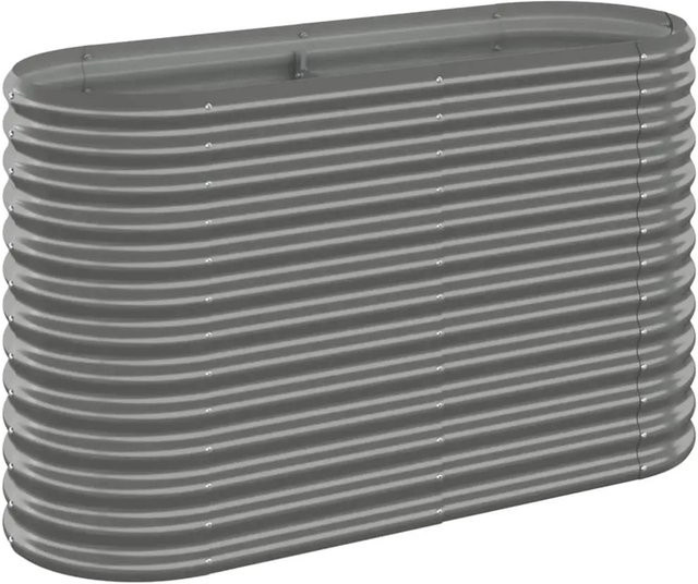 furnicato Hochbeet aus pulverbeschichtetem Stahl in Grau, B/T/H: 114 x 40 x 68 cm - Bild 1