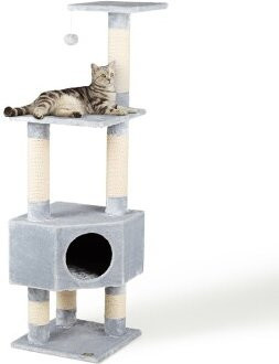 Europet Bernina Kratzbaum Classic-Eco Loonaa mit Höhle und integriertem Spielzeug aus Sisal in Grau, Beige und Schwarz - Bild 1