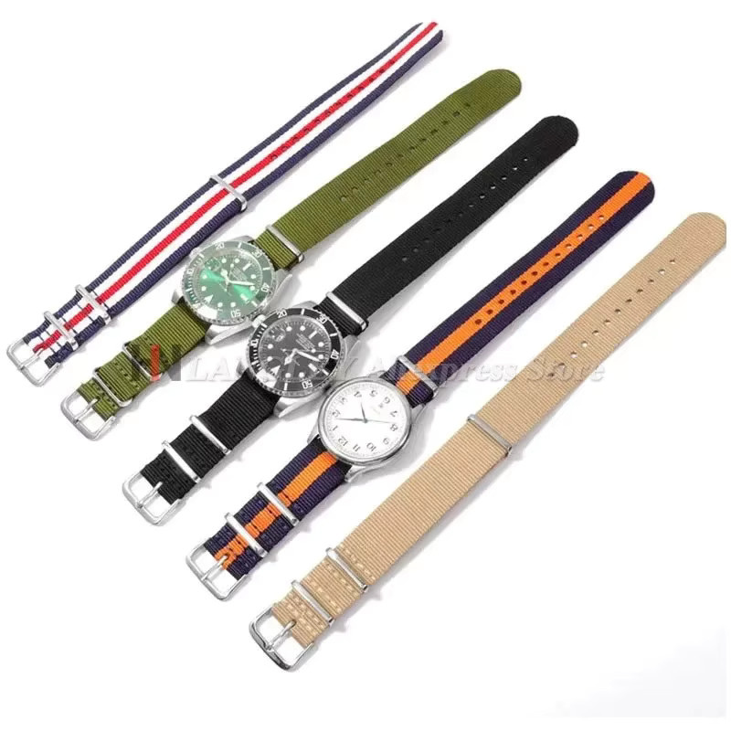 Uhrenarmband Nylon, Schwarz, Textil/NATO, Unisex - Bild 4