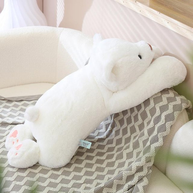 Wucifang Bags Eisbär-Puppe, Plüsch-Schlafbär-Kissen, weiß, 120cm - Bild 1
