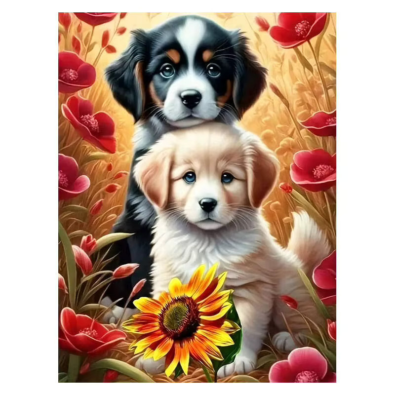 Huacan 5D-Diamantgemälde Hundetier als Diamant-Stickerei in Multicolour, B/H: 20 x 30 cm - Bild 4