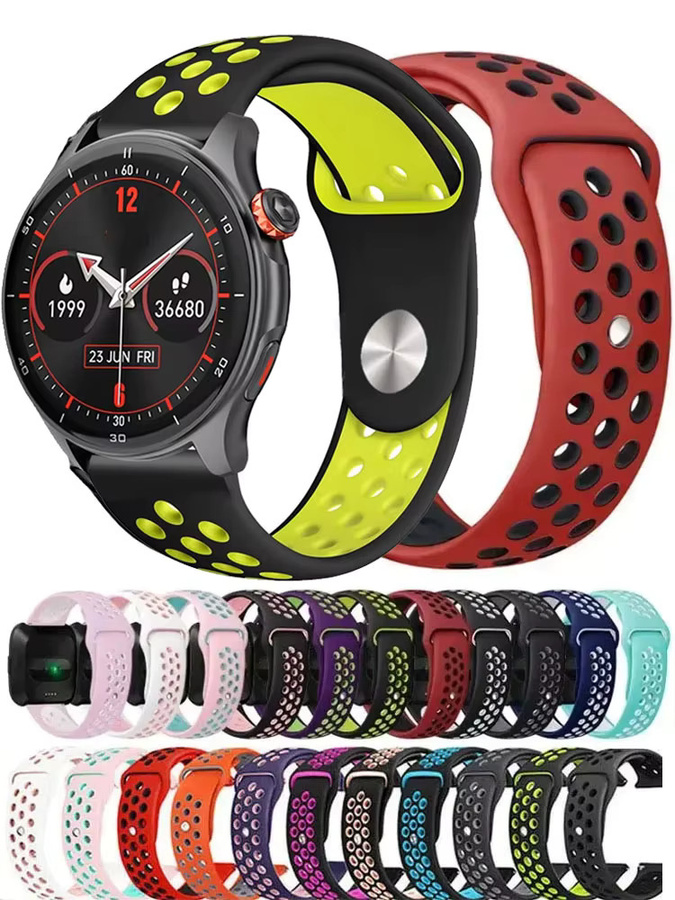 IGPSPORT Uhrenarmband Silikon, Bicolor, 22 mm, Unisex - Bild 5