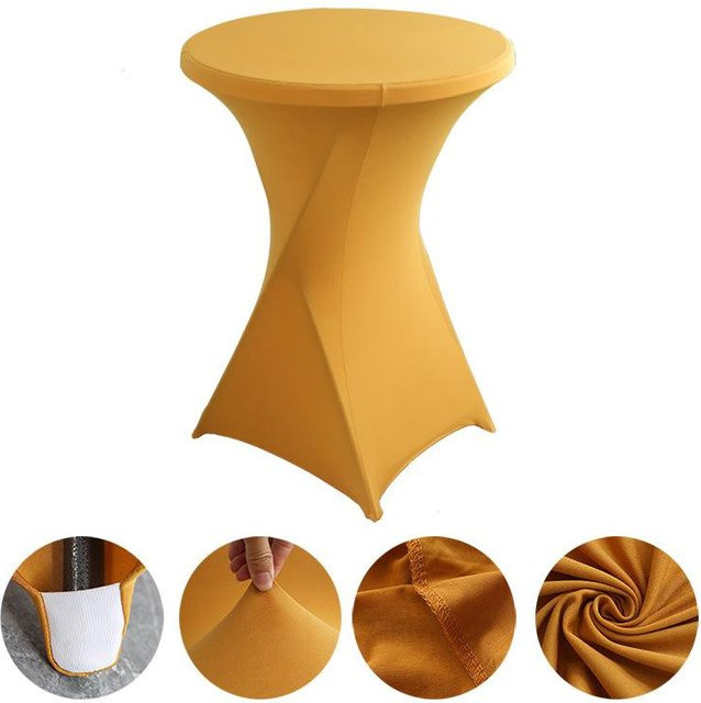 ChicFashion Runde Stretch Tischdecke aus Spandex in Gold für Cocktailtische, Partys und Hochzeiten, Durchmesser: 70 cm x Höhe: 110 cm - Bild 1