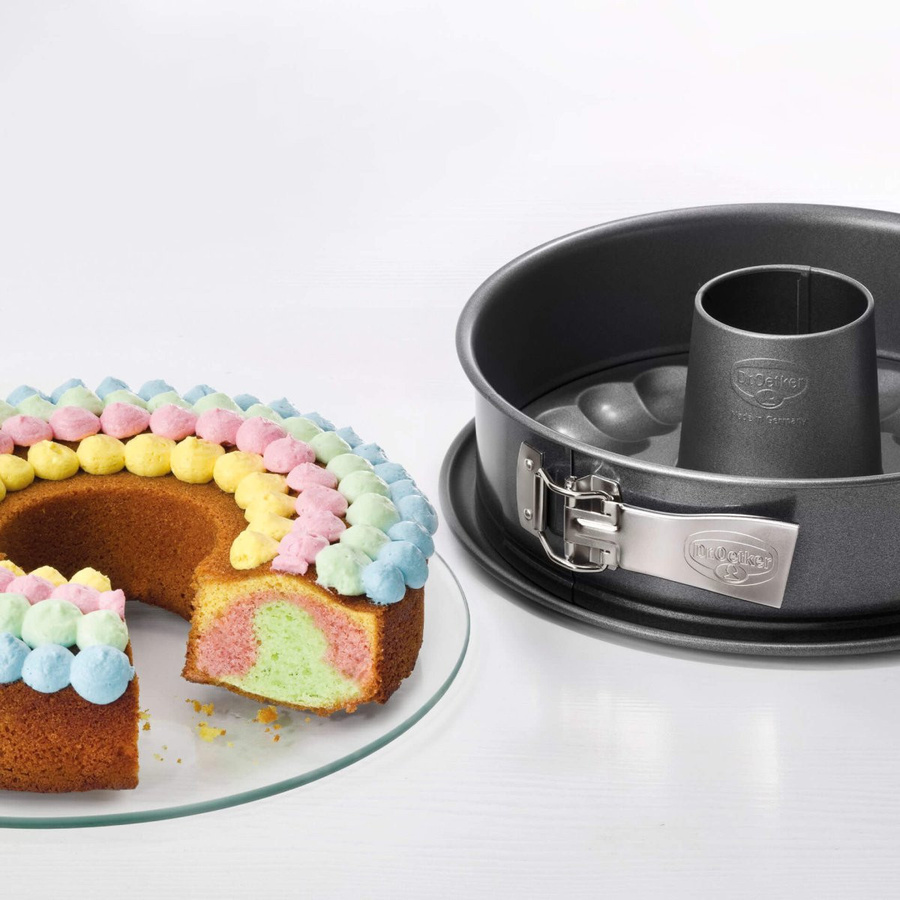 Dr. Oetker Springform Back-Harmonie aus Keramik mit Flach- und Rohrboden, Grau, Durchmesser: 26 cm - Bild 1