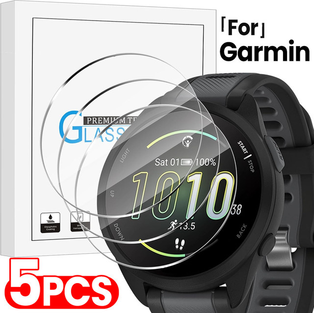 Displayschutzfolie aus gehärtetem Glas für Garmin Fenix 8 7 6 6S 6X 5S Vivoactive 3 Forerunner 165 945 955 965 225 255 265S transparent - Bild 1